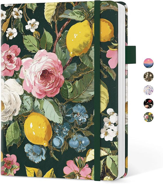 Taja Aesthetic Lined Journal for Women, Pretty 6" x 8" Notebook for Work & Note with 160 College Ruled Pages, Hardcover Leather Notebook for Journaling, Note Taking, Bible Study, Colorful Painting