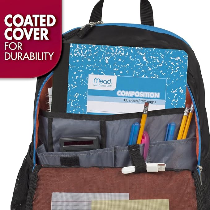 Mead Composition Notebook, Wide Ruled Paper, 7-1/2" x 9-3/4", 100 Sheets, Blue Marble (09918AY7)