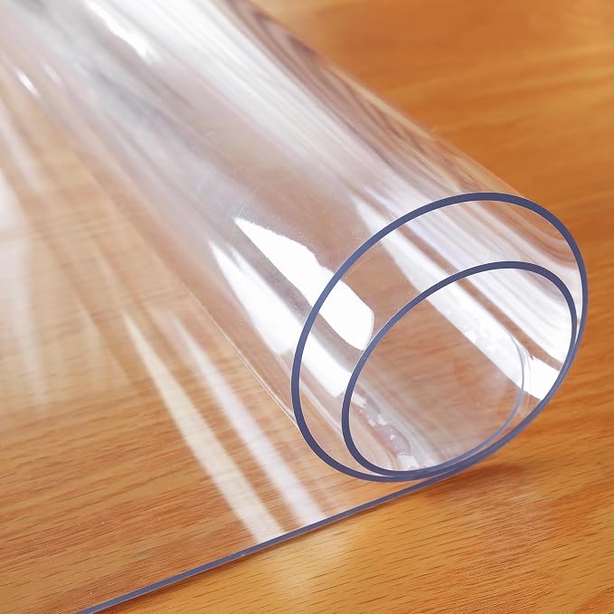 OstepDecor Clear Table Cover Protector 36 x 90 Inch, 1.5mm Thick Plastic Table Cover, Dining Table Protector Pad, Waterproof & Easy Cleaning PVC Desk Mat for Dresser, Coffee & Kitchen Wooden Tabletop