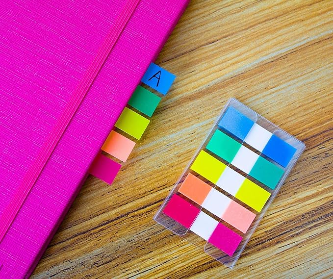 ELII 300 Pcs Tabs 2 Inch Sticky Index Tabs,Colorful Tabs for Notebooks | Writable Transparent, Book Tabs,Page Tabs Colored Page Markers, Tabs for Books, Notebook Tabs, Tabs for Annotating Books