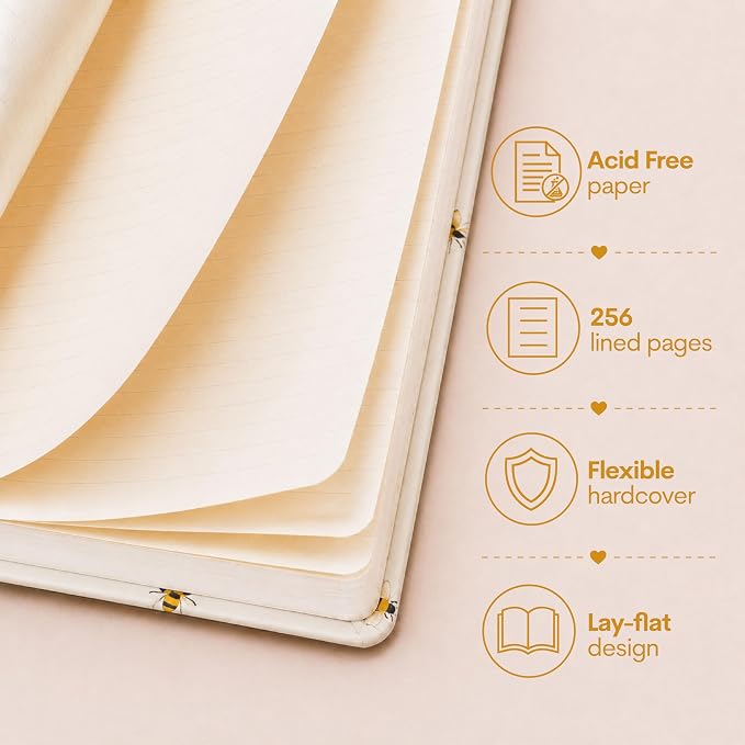 WORLD TRAVELER Eccolo A5 Hardbound Journal Notebook 256 Ivory Lined Pages | Sturdy Flexible Hardcover, 80GSM Acid-Free Ivory Pages, Smyth-Sewn Lay-Flat Binding, Ribbon Bookmark