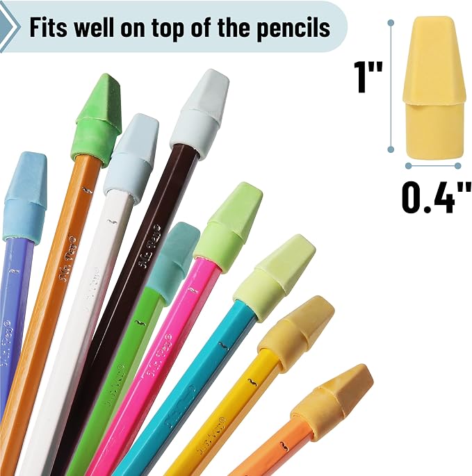 Mr. Pen- Pencil Erasers Toppers, 120 Pack, Colorful, Latex Free, No Smudge | Mr Pen Erasers for Pencils