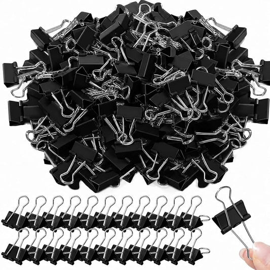 Jetec 100 Pcs Black Binder Clips 0.75 Inch Small Paper Clamps Metal Paper Clips for Teachers Students Classroom Business Office and School Office Supplies
