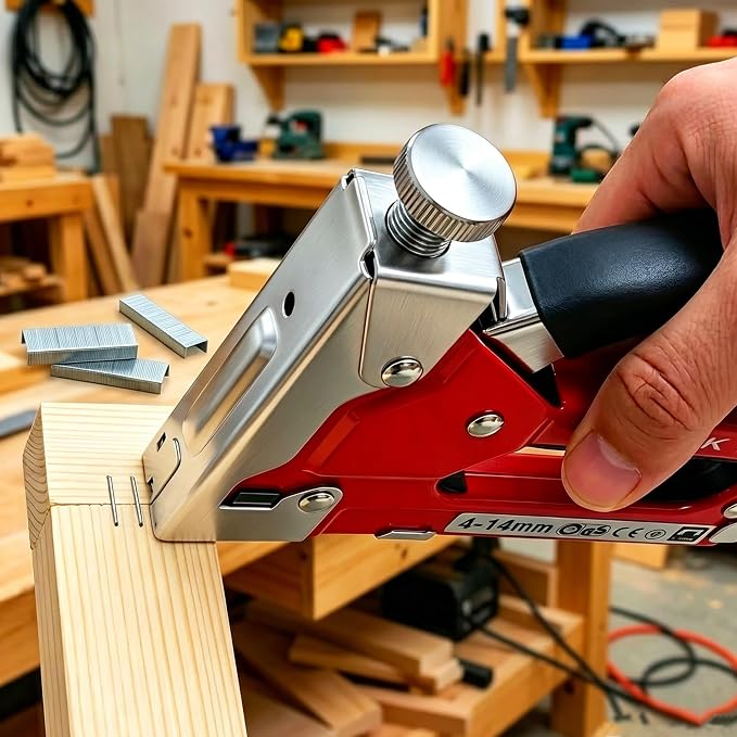Heavy Duty Manual Staple Gun, Adjustable Stapler with 1000 Staples