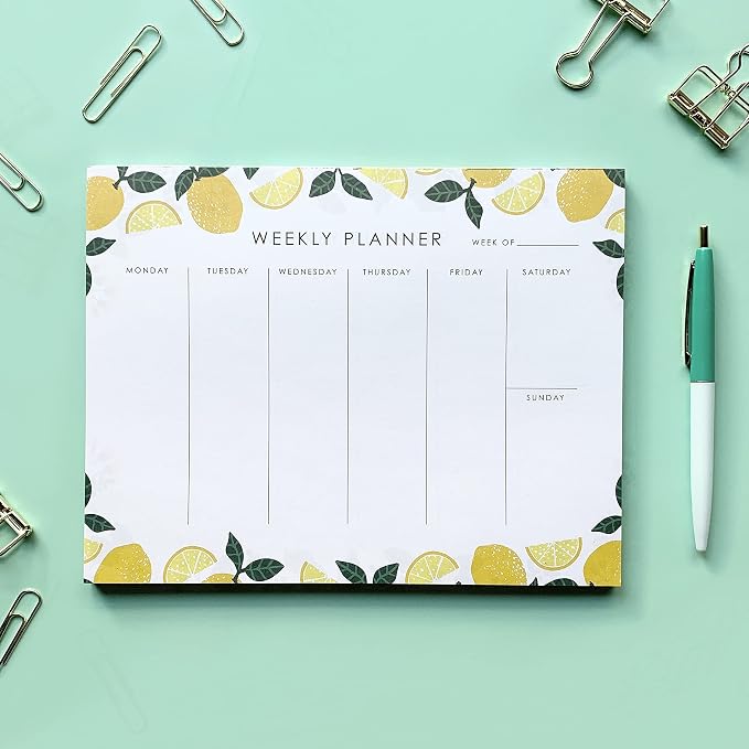 Weekly Planner 9 x 7, Productivity Planner for Goals & To-Do Lists | 52 Undated Tear-Off Sheets for To Do List, Goals, Priorities, Notes, Appointments, Planning Notebook for Work, School & Home