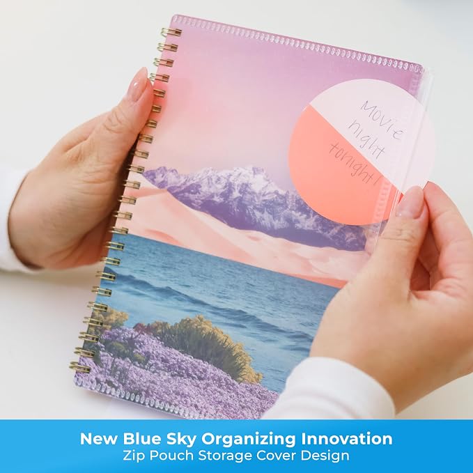 Blue Sky 2026-2027 Weekly & Monthly Academic Planner, 5"x8", Believe | July 2026 - June 2027, Flexible Cover With Zip Pouch, Wirebound, Storage Pocket, Academic Year
