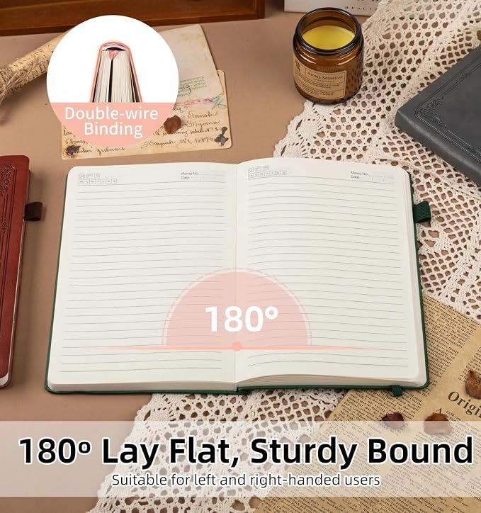 Lined Journal Notebook, A5 Leather Vintage Journals for Writing, 288 Pages College Ruled Notepad for Women Men, Vegan Leather Daily Notebook for Work, School, Travel, Note Taking(Celtic Star, Pink)