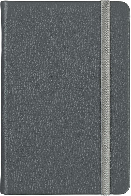 Leather Pocket Notebook, Writing Journal, Full-Grain Leather, Narrow Ruled Paper, Notebooks for Work & School, Twilight Gray (5.7" x 3.8”)