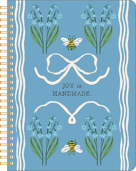 Compendium Spiral Notebook — Joy Is Handmade. — A Designer Spiral Notebook with 192 Lined Pages, College Ruled, 7.0"W x 9.25"H