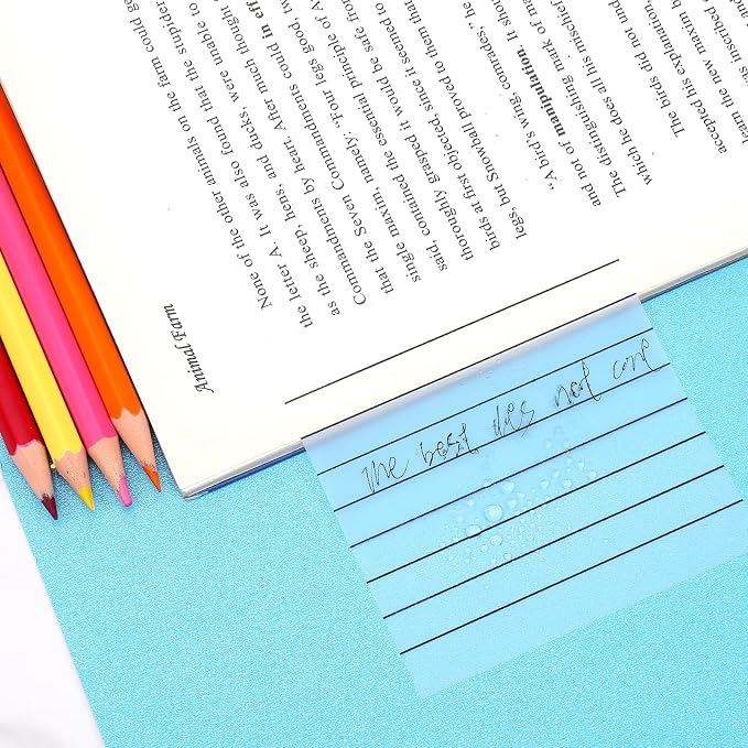 300 Sheets Transparent Sticky Notes Clear Translucent Lined 3x3 Inch 6 Pack Clear Sticky Notes Reminder Tabs with Line Colorful Lined Post Note Reminder Tabs for Office Home College Meeting