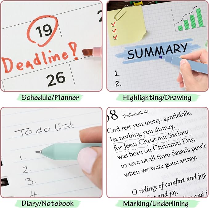 DazSpirit Bible Journaling Kit, Bible Study Supplies Set for Women & Men | 12 Pastel No Bleed Highlighters and 5 Black Pens & Laminated Tabs, Bible Essentials, Christian Gifts
