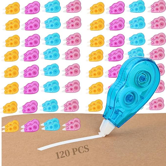 120-Pack Correction Tape, 13.12ft, Easy to Use Mini Correction Tape, Dry Instant Tear-Resistant and Silent, School Office Supplies, Multicolor