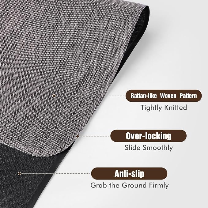 Blvornl Office Chair Mat for Hardwood Floor, 40"x 55" Desk Mat for Hard Wood, Large Anti-Slip Hard Floor Protector Rolling Chair Mat, PVC Mat Desk Rug for Office Home, Dark Grey