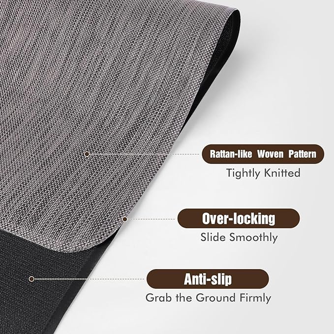 Blvornl Office Chair Mat for Hardwood Floor, 32.3"x 47.2" Desk Chair Mat for Hard Wood and Tile Floor, Large Anti-Slip Hard Floor Protector Rolling Chair Pad, PVC Desk Rug, Dark Grey