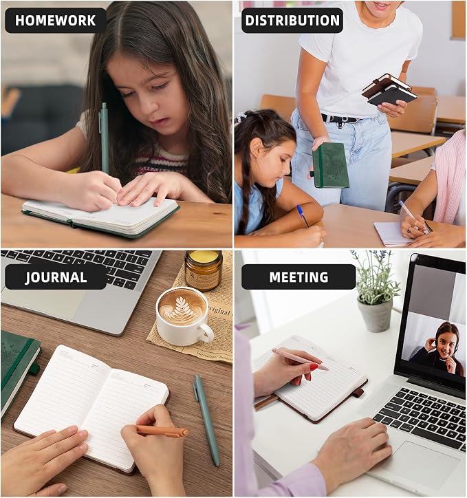 3 Pack Pocket Journaling Notebooks, A6 Small Notebook Total 360 Pages Journaling Notebooks For Note Taking Journals For Writing Mini Note Pads With Pen Holder 100 GSM Thick Paper(3 Black)