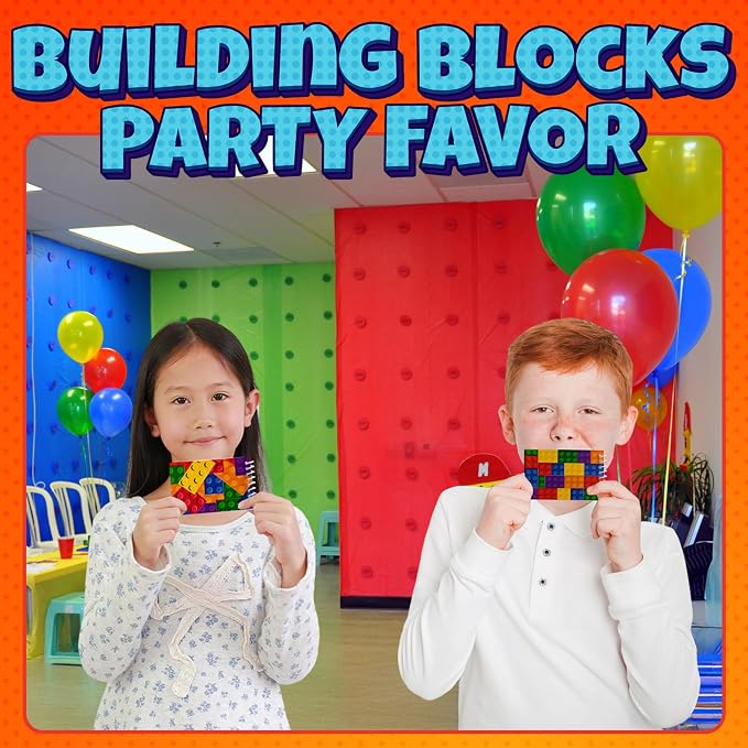 Mini Building Block Notebooks (Bulk of 64) Spiral Notepads In Assorted Brick Styles, Mini Notebook For Kids Pocket Size, For Birthday Party Favors, Goodie Bag Stuffers, Children Classroom Rewards