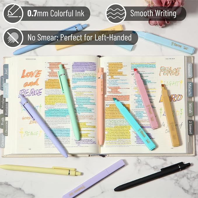 Mr. Pen- Bible Highlighters and Pens No Bleed, 12 Pack | Colorful Bible Pens and Highlighters No Bleed