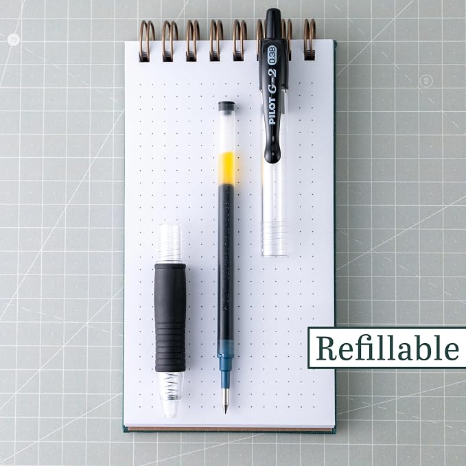 Pilot G2 Premium Refillable and Retractable Rolling Ball Gel Pens, Ultra Fine Point, Gel Ink Pens, 0.38mm, Black Ink, 4-Pack