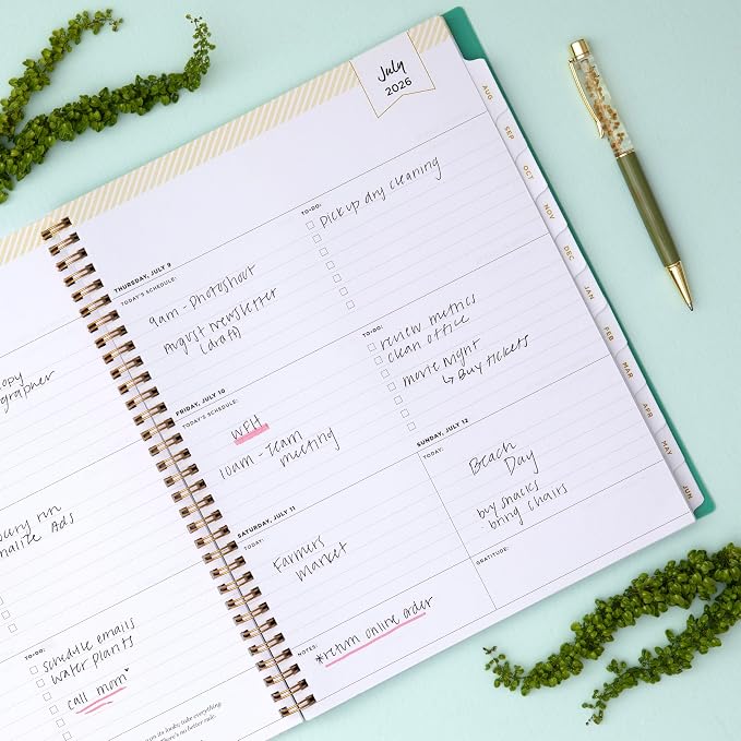 Blue Sky 2026-2027 Weekly & Monthly Academic Planner, 8.5"x11", Palms | July 2026 - June 2027, Flexible Cover, Laminated Tabs, Storage Pocket, Stickers, Academic Year, Day Designer