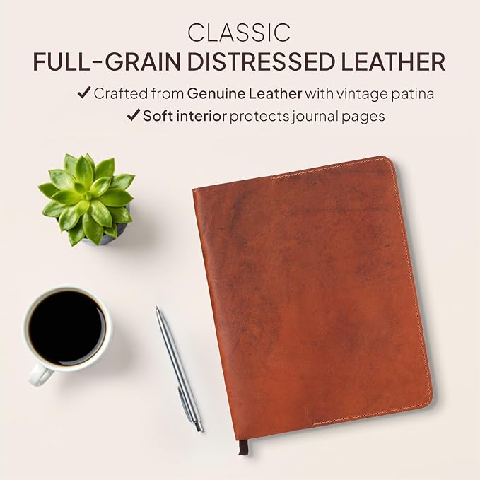 Tan B5 Journal Cover for Field Notes - 7.5x10 XL Leather Notebook Cover Planner Cover, Refillable Leather Journal Cover, Composition Notebook Cover & Diary Cover for Travel