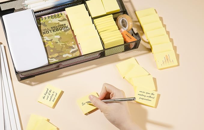 (54 Pads) Mini Sticky Notes 1.5x2 in, Yellow Strong Adhesive Post, Suitable for School, Home, Office, Clean Removal