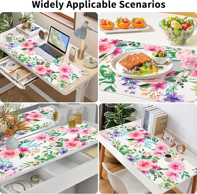 Long Desk Mat, Large Mouse Pad for Desk, Women Girls Waterproof Large Keyboard Pad, Cute Computer Mat for Office Work/Home/Decor/Desktop Accessories (47.2"x16.9")