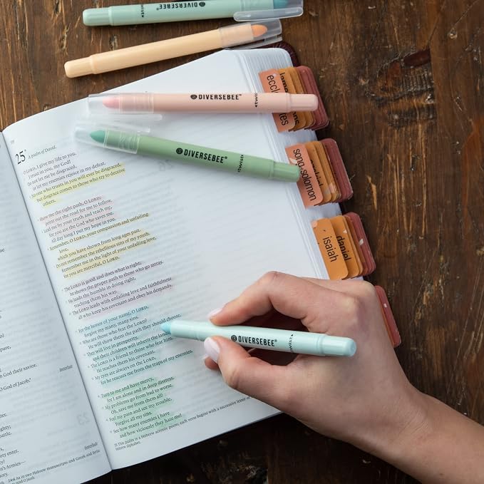 DIVERSEBEE Bible Highlighters and Pens No Bleed, 8 Pack Assorted Colors Gel Highlighters Set, Cute Bible Markers for Study Journaling School Supplies and Accessories (Pastel)