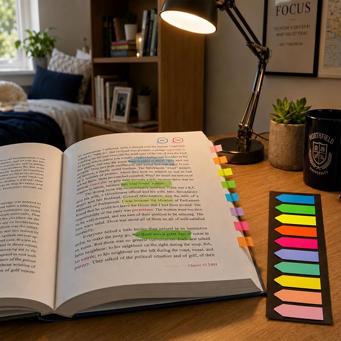 Ericter Arrow Sticky Tabs 1200 Pieces, Pastel Page Flags Tabs for Books Writable Translucent Sticky Notes Book Annotation Supplies Page Markers for Notebook, School Office Planner