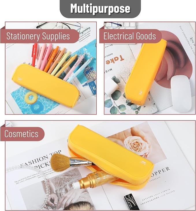 Mr. Pen- Silicone Pencil Case, Aesthetic Pencil Bag for Women, Makeup Pouch | Multifunctional Pouch for Stationery, Cosmetics and Electrical Goods Storage