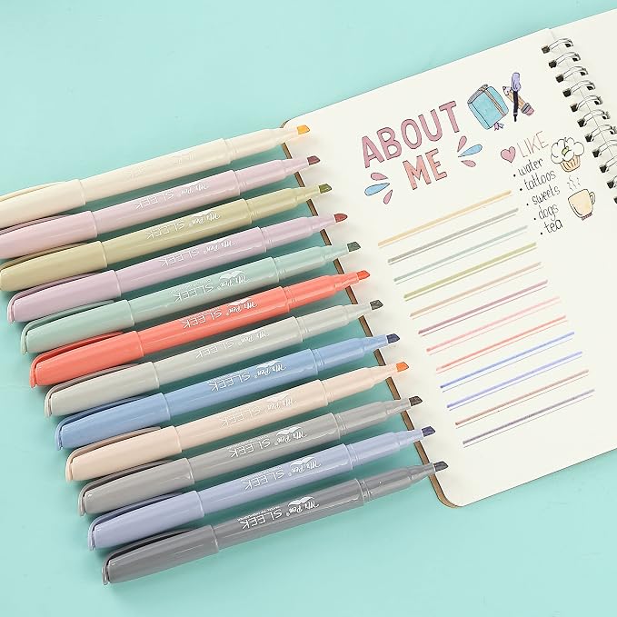 Mr. Pen- Highlighters, 12 Pack, Morandi Colors, Chisel Tip, Quick-Dry | Smear-Resistant, Odorless Highlighters for School, Office & Journaling
