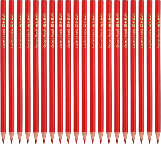 PATIKIL Red Colored Pencils Set,20 Pcs Oil Color Pencils Wooden Coloring Drawing Pencil for Artists Art Painting