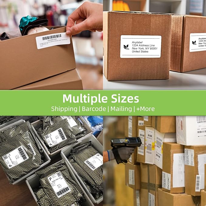 100 Sheets 200 Labels Half Sheet Shipping Labels 8.5" x 5.5" Self Adhesive Sticker Sheets for Laser & Inkjet Printers,2 Per Page Mailing Labels
