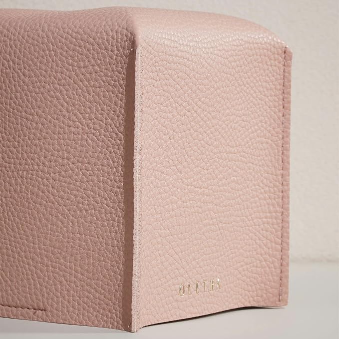 OLETHA Square Tissue Box Cover - Coquette Desk Decor for Room, Home & Office - Tissues Cube Boxes Holder - Pink