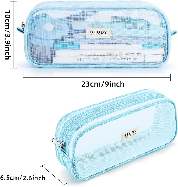 Fancy Forest Clear Mesh Pencil Case, Large Capacity Pen Case for School Exam & Students