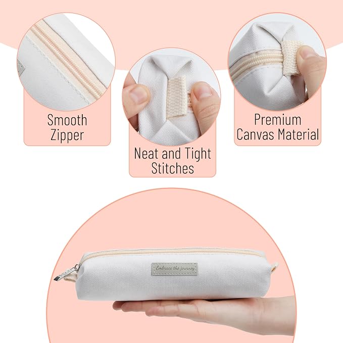 Mr. Pen- Cute Pencil Case Pouch, Multipurpose Canvas Bible Pencil Pouch | Smooth Zipper, Premium Material, Neat Stitches, Ideal for Stationery, Cosmetics, Electronics, School, Office, Travel