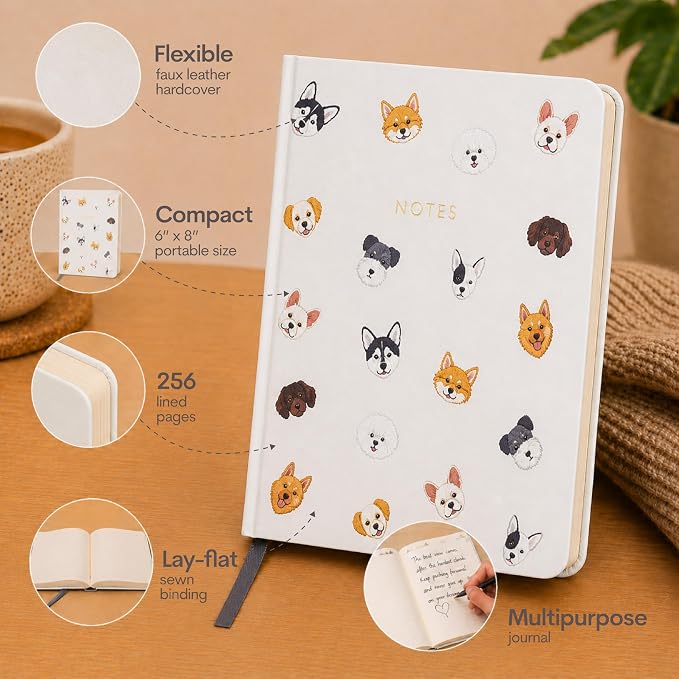 WORLD TRAVELER Eccolo A5 Hardbound Journal Notebook 256 Ivory Lined Pages | Sturdy Flexible Hardcover, 80GSM Acid-Free Ivory Pages, Smyth-Sewn Lay-Flat Binding, Ribbon Bookmark