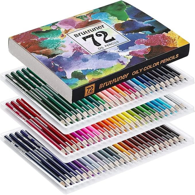 LBW Colored Pencils for Adult Coloring Books, 72 Oil Based Soft Core Professional Color Pencils Set for Artists Beginners Drawing Coloring Sketching Blending