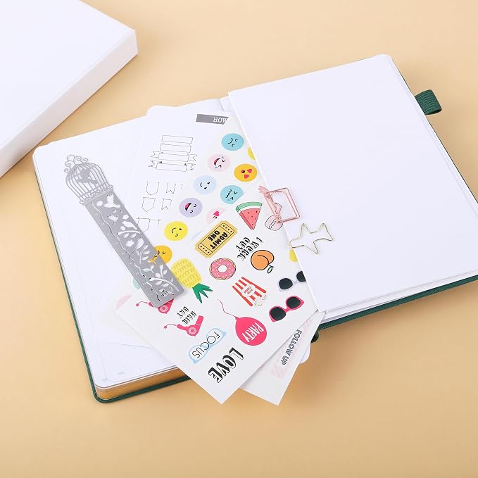 A5 Bullet Dotted Journal Notebook | 160gsm Thick Bleedproof Paper, Lay Flat Binding, 160 Numbered Pages | Hard Cover Dot Grid Notebook/Bullet Journals for Creatives & Professionals (Swan)