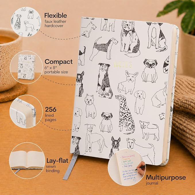 WORLD TRAVELER Eccolo A5 Hardbound Journal Notebook 256 Ivory Lined Pages | Sturdy Flexible Hardcover, 80GSM Acid-Free Ivory Pages, Smyth-Sewn Lay-Flat Binding, Ribbon Bookmark