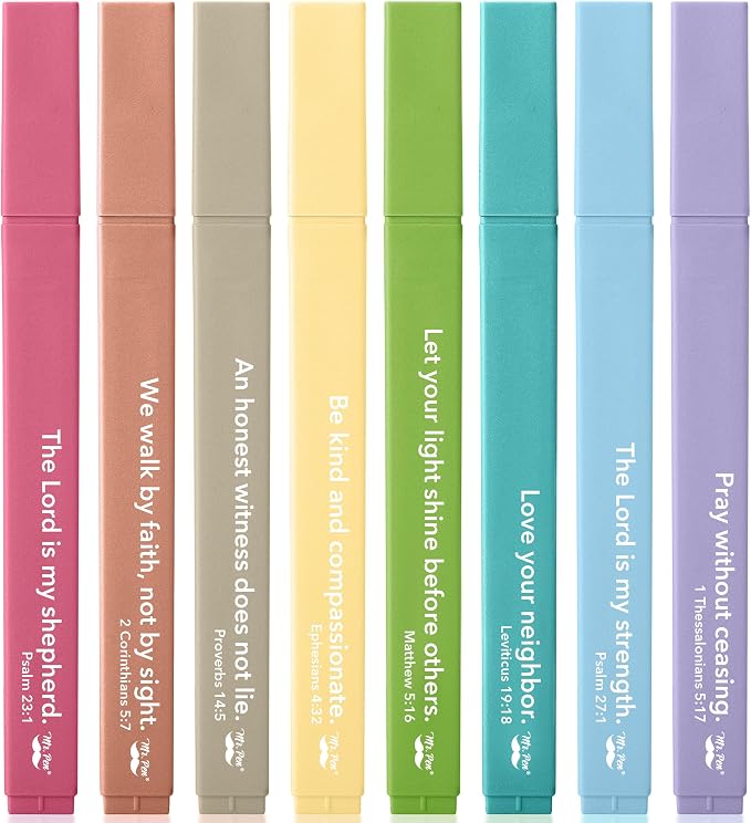 Mr. Pen- Bible Highlighters with Color-Coding System, 8 Pack | Soft Chisel Tip, Aesthetic Highlighters Assorted Colors