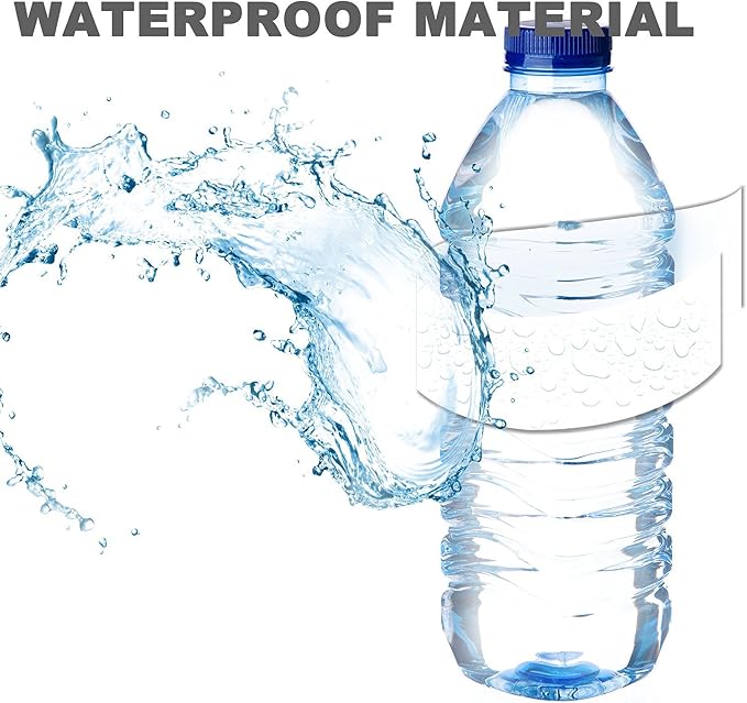 Mr-Label 8.11"×2" Waterproof Matte White Water Bottle Labels – for Inkjet/Laser Printer – Self-Adhesive Wraparound - for Wedding|Baby Shower|Corporate Event (50 Sheets Total 250 Labels)