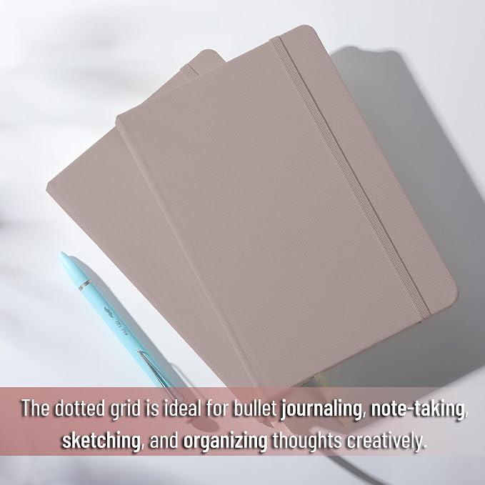 Mr. Pen- Dotted Journal Notebook, A5 Medium Size (5.7"x8.4") | 160 Pages (80 Sheets), Fabric Hardcover, 100 GSM Thick Paper, Bullet Dotted Journal for Planning, Tracking