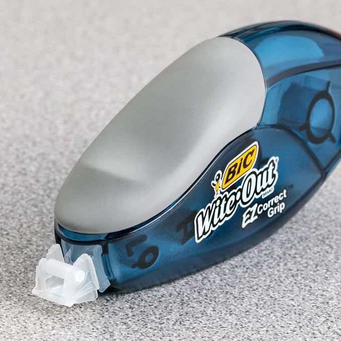 BIC Wite-Out Brand EZ Correct Grip Correction Tape,19.8 Feet,of White Correction Tape,Fast,Clean and Easy to Use Tear-Resistant-Tape Office or School Supplies,2 Count (Pack of 2)