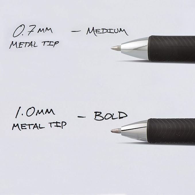 Pentel EnerGel RTX Liquid Gel Ink Pens, (0.7mm), Medium Line, Black Ink, Pack of 3 (BL77BP3A)
