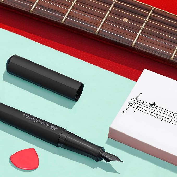 Faber-Castell HEXO Fountain Pen, Matte Black for Creative Writing