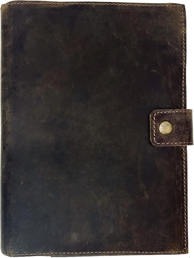 Modest Goods Refillable Leather Journal | Premium Lined A5 Notebook Cover | 200 Ruled Writing Pages | Card Holder Slot | Leather Bound Journals for Men & Women, Best Gift Travel Diary, Cool Planner