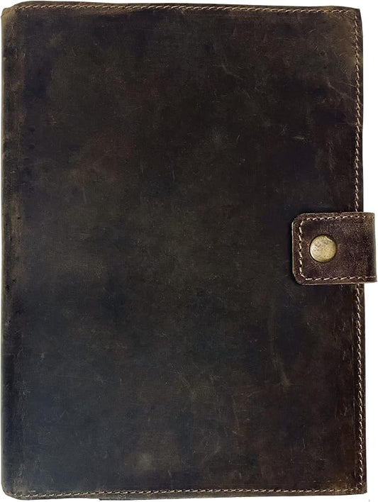 Modest Goods Refillable Leather Journal | Premium Lined A5 Notebook Cover | 200 Ruled Writing Pages | Card Holder Slot | Leather Bound Journals for Men & Women, Best Gift Travel Diary, Cool Planner