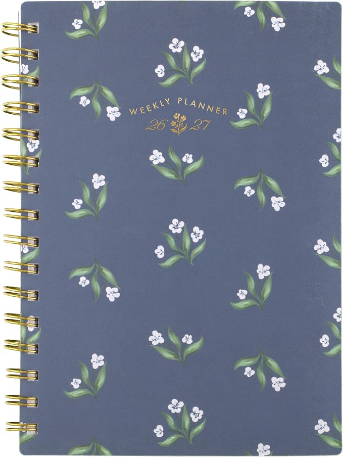 Cambridge Planner 2026-2027 Weekly & Monthly Academic 12-Month July-June, 5-1/2" x 8-1/2", Cherrywood Lane, Cosmo Garden (CL17-200A)