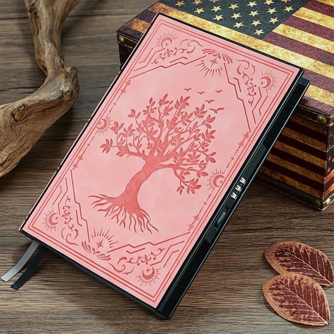 ZXHQ Diary with Lock, Hardcover(14.8 cm x 21 cm) Leather Lock Journal, Built-in Lock, 180° Lay Flat, Tree of Life Embossed Cover, 100 Gsm Thick Paper