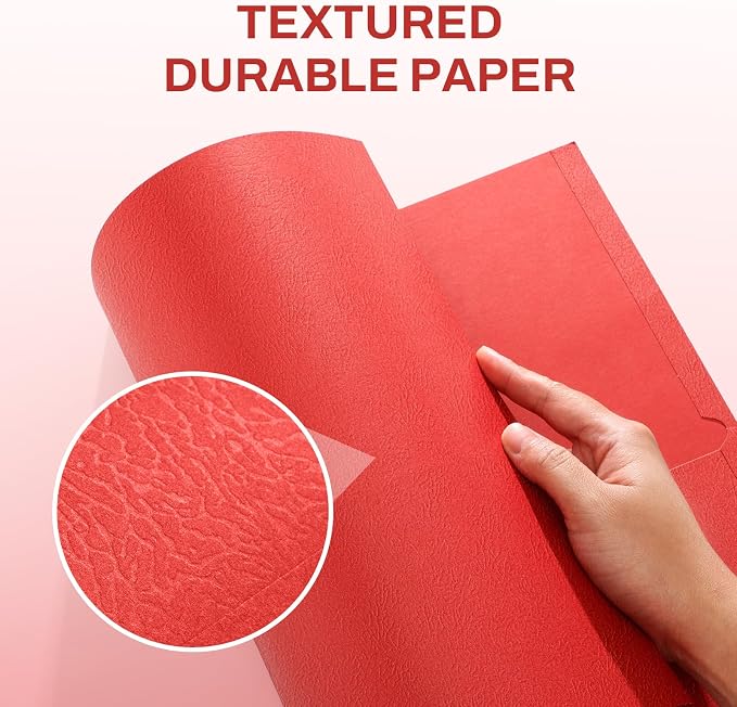 SUNEE Folders with Pockets(25 Pack, Red), 2 Pocket Folders Fit Letter Size Paper, Paper File Folder for School Office Home Business